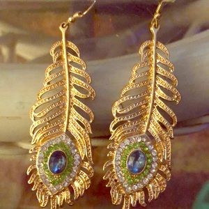 Peacock earrings